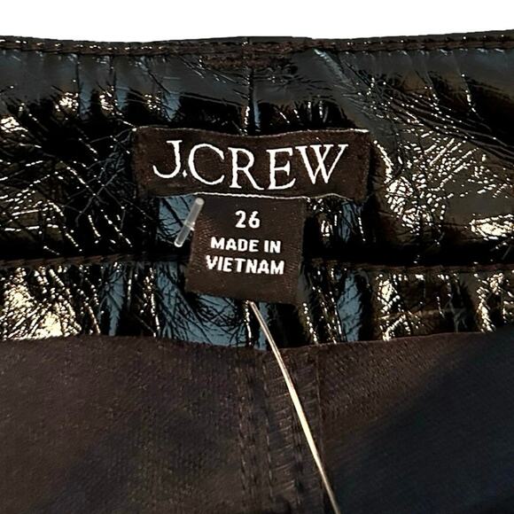 NWT J Crew Classic Straight Faux Leather Pants Black Size 26 - Picture 8 of 8